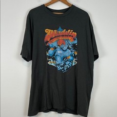 Disney Men’s XXL Short-Sleeve Aladdin Genie Graphic Tee T-Shirt Cotton Charcoal