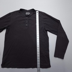 Pact Organic Cotton Softspun Long Sleeve Henley Shirt Mens Medium Faded Black