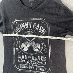 Johnny Cash Mens T Shirt Large L Short Sleeve Graphic Logo Gray Man In Black