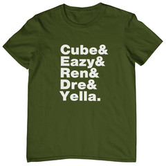 NWA BAND MEMBERS T-SHIRT – gangsta rap 2-pac snoop dre cube dr hip-hop music mc