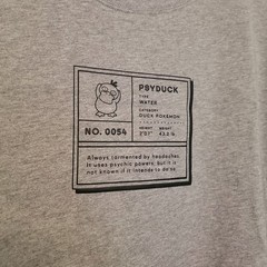Pokémon x Target Psyduck Adult Trainer Shirt Grey Sz Small