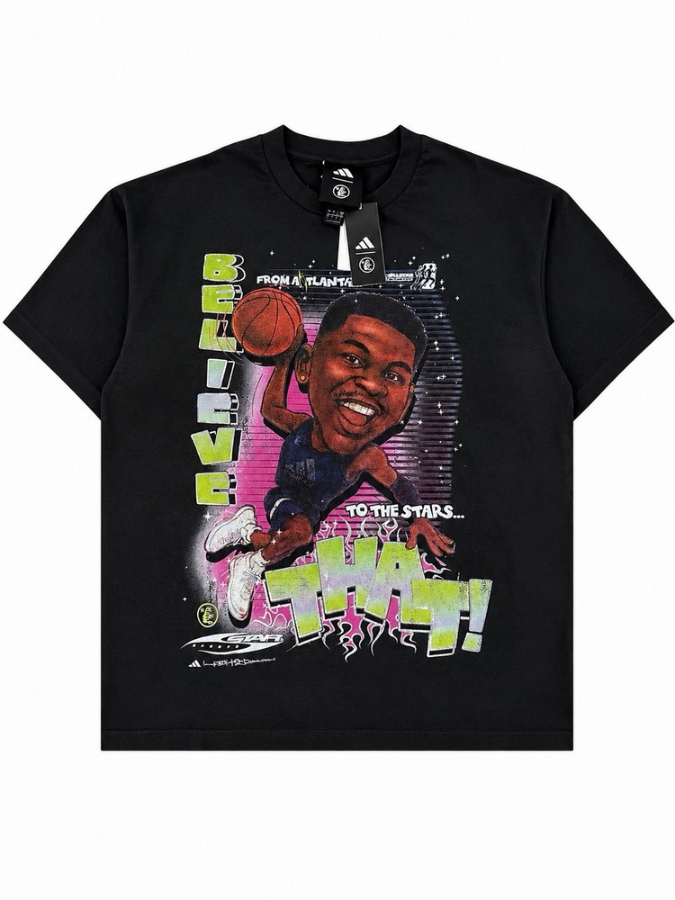 Adidas x Hellstar HS AE Tee KV6801 Size Large Anthony Edwards Carbon Black NWT L
