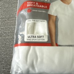 Vtg Hanes Men’s tagless V-Necks T-Shirts White 6 Pack Size S (34-36″) New In Pkg
