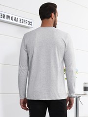 Men’s Crew Neck Shirt Long Sleeve Cotton Soft Comfort Lightweight Casual T-Shirt