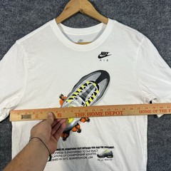 Vintage Nike Air Max 95 Shirt Mens Small Sports Running Shoes White Swoosh Check