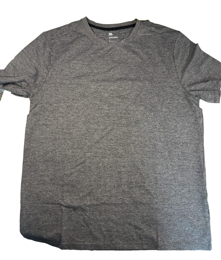 All in Motion Men’s Relaxed Fit Soft Stretch T Shirt Gray Size Medium NWT