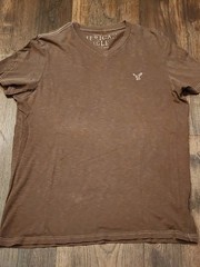 American Eagle Outfitters T-Shirt Men’s Size Large, Brown, Athletic Fit, V-Neck