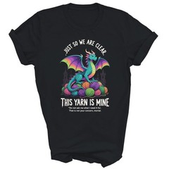 Funny Yarn Dragon Shirt Knitting Crochet Lover Graphic Tee