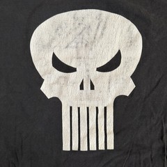 Punisher Skull 1990’s Vintage XL Gildan Ultra Cotton Black Tee Shirt Marvel