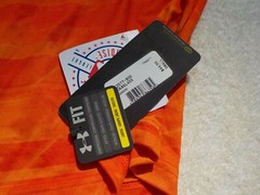 NWT Under Armour loose fit Heat Gear T, men’s S, Orioles, Anti Odor, $45, orange