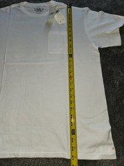 Ralph Lauren Double RRL White Jersey Knit T-shirt Mens Large Left Chest Pocket
