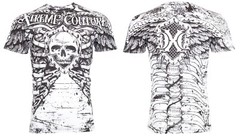XTREME COUTURE by AFFLICTION White ANATOMY Short Sleeve Slim Fit Y2K T-shirt NWT