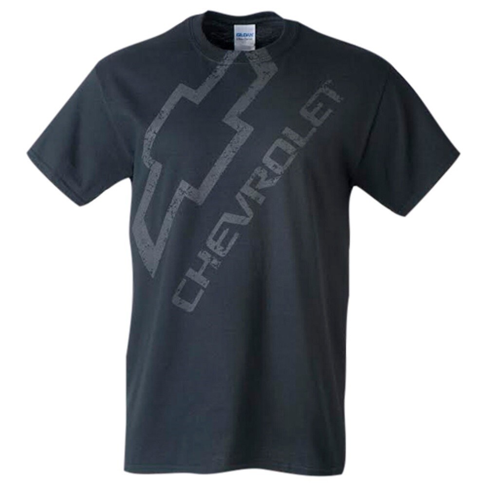 Chevrolet Distressed Bowtie Black T-Shirt – Front Print Only