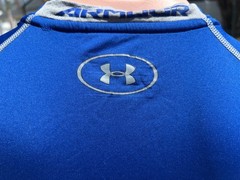 Under Armour Blue Compression Heat Gear Blue T Shirt Mens Top L Large