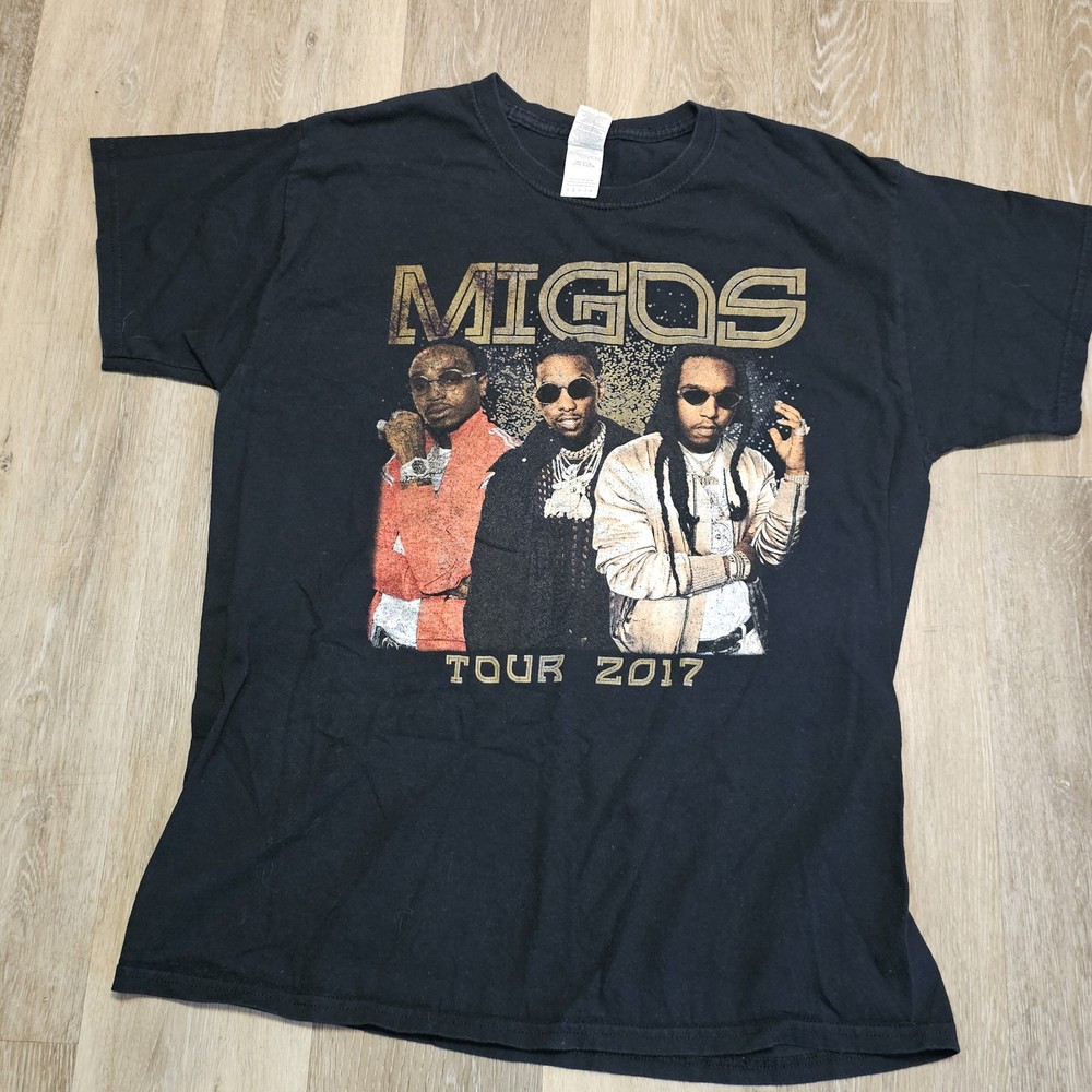 Migos Tour 2017 T Shirt Rap Hip Hop Concert Tee Gildan Tag. Tour Shirt LARGE