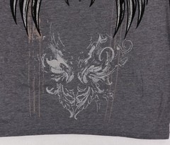 The Raw Uncut Shirt Grunge AOP Skater Wings Loyal Graphic Gray Vintage Y2K