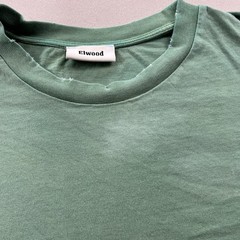 Elwood T-Shirt Mens XL Green Blank Relaxed Raw Hem Short Sleeve Single Stitch