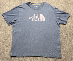 The North Face T-Shirt Men’s XXL Blue Gray Short Sleeve Logo Tee Standard Fit