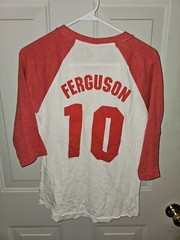 Unisex Small Red White Ferguson Beer Brewing Company Shirt Blouse