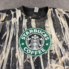 MMB Shirt Men’s XL Starbucks Coffee Bleach Wash Graphic Black Green
