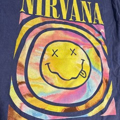 Official Nirvana Smiley Face Tie Dye T Shirt Size L