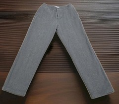 ZARA Gray Herringbone Twill Dress Pants Straight Leg Zip Pocket