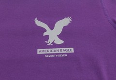 American Eagle Outfitters Classic Fit Men T-Shirt Kurzarm Lilac Cotton Blend