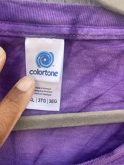Colortone Men’s Purple Spiral Tie Dye Long Sleeve Cotton Tee Shirt Size 3XL