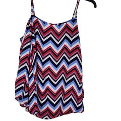 TACERA Open Shoulder With Strap Sleeves Women’s Chevron Style Shirt Size Small