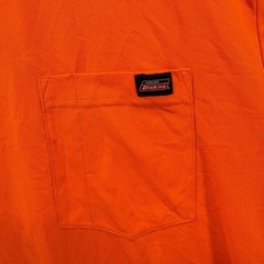 Genuine Dickies Mens Performance Pocket T-Shirt Safety Orange Large Mesh Tee