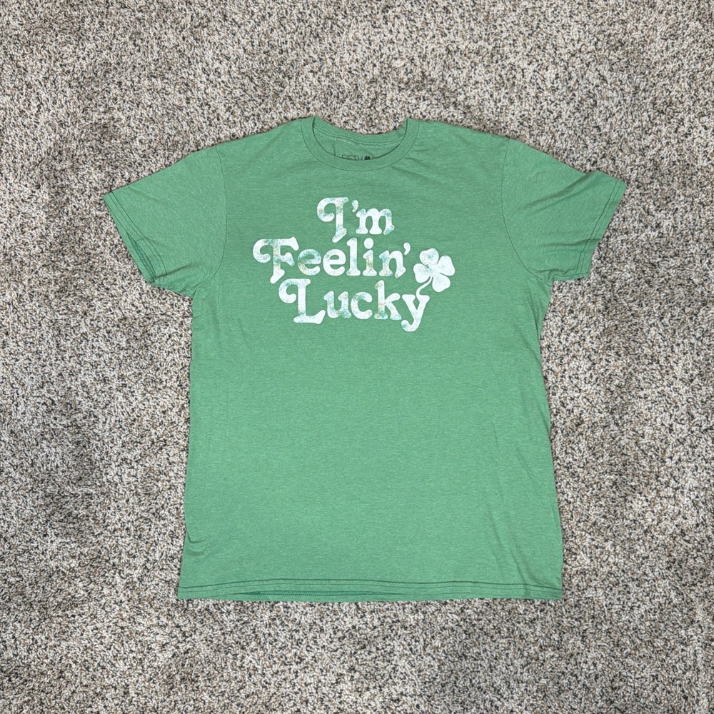 I’m Feeling Lucky St Patrick’s Green Short Sleeve Cotton Blend T-Shirt Men’s M