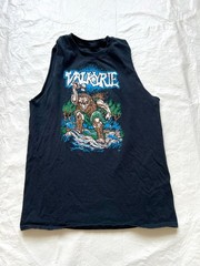 Valkyrie band t shirt black blue mountain troll sleeveless adult Small cut off