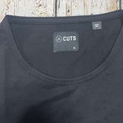 CUTS Clothing Men’s T-Shirt Curve Hem Black L Solid Casual Athleisure Minimalist