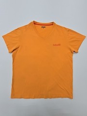 Schott Men’s Orange NYC Logo V-Neck T-Shirt Size M Regular Cotton