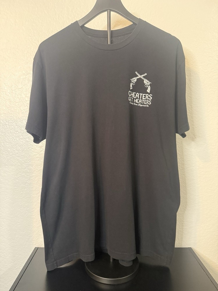 Combat Iron (Cheaters Get Heaters) Black Athletic Fit XL 60/40 Cotton-Poly Blend