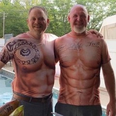 Men’s 3D Muscle Tattoo Print Short Sleeve T-Shirt