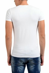 Versace Collection Men’s White Stretch V-Neck Short Sleeve T-Shirt US S IT M
