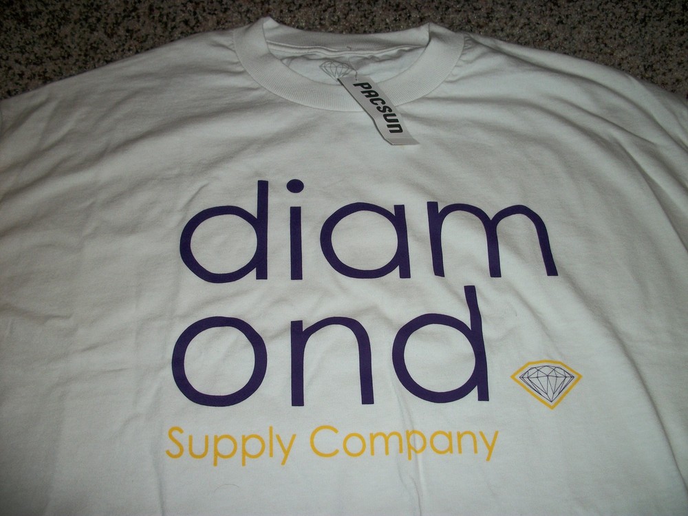 DIAMOND SUPPLY COMPANY New NWT Mens Shirt White Purple Small Large L XL