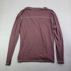 Agave Denim Shirt Mens L Purple V-Neck Long Sleeve Contrasting Trim Made In USA