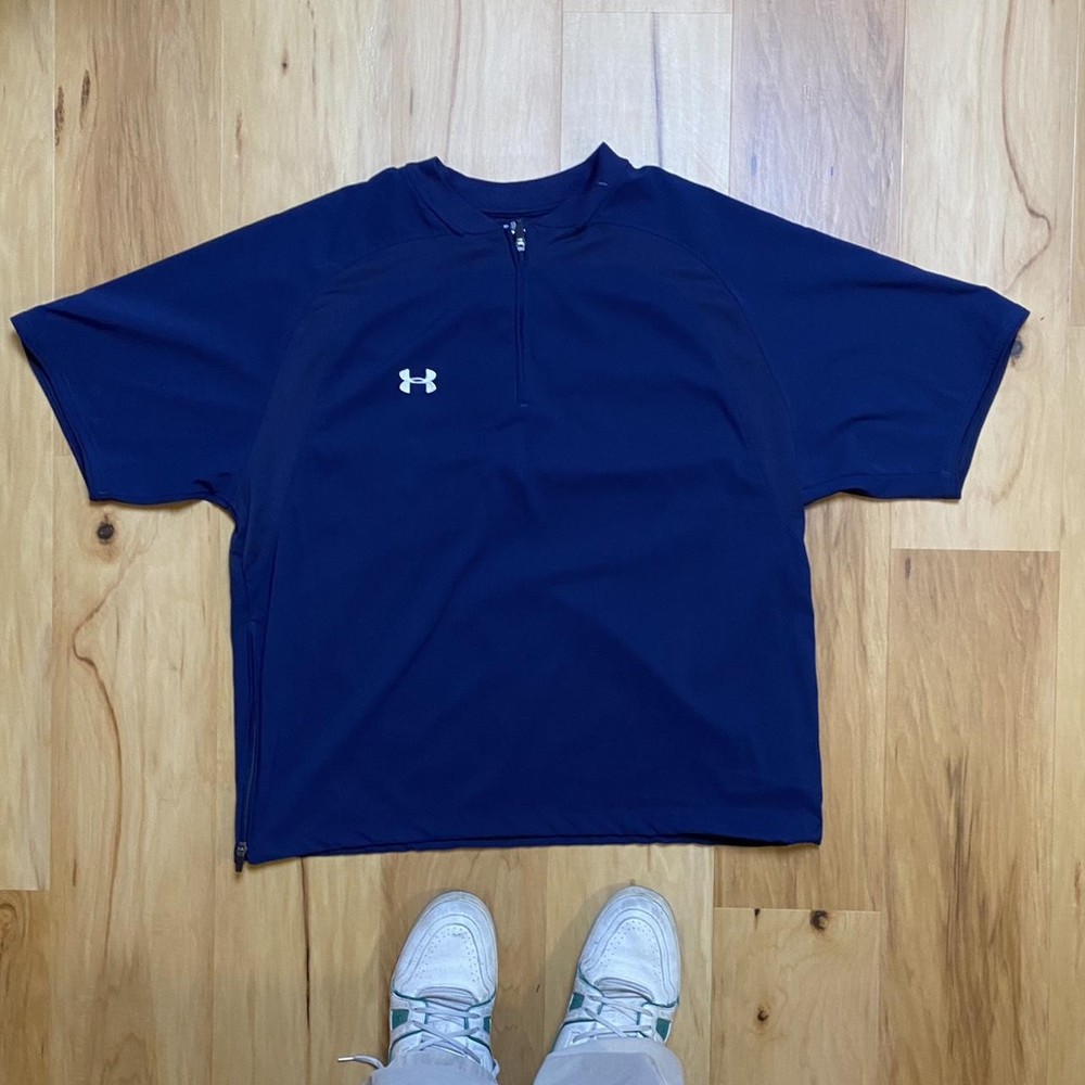 Under Armour Men’s Navy Blue Motivate 2.0 1/4 Zip Athletic T-Shirt Size L