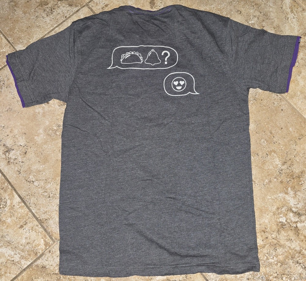 Taco Bell Emoji Text Message T Shirt. Employee Uniform Apparel. Medium. Trend