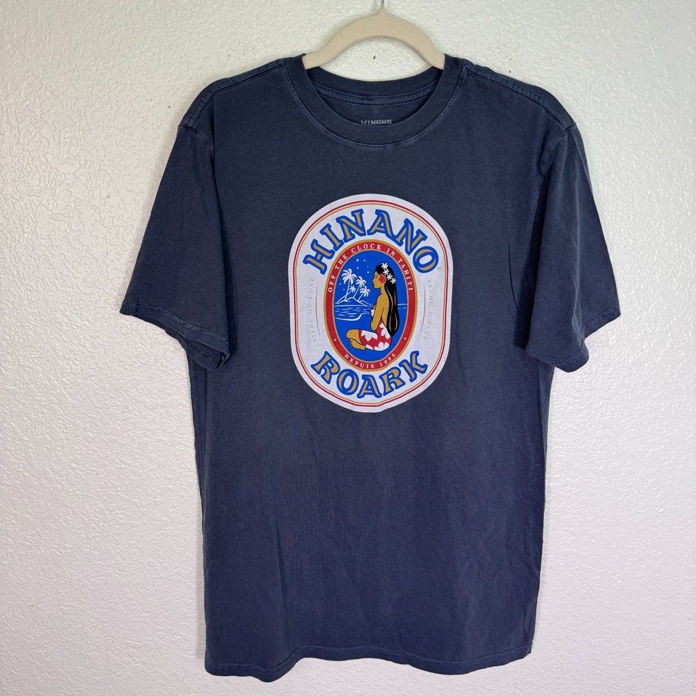 Roark Shirt Mens Small Hinano Label Graphic Premium Tee Tshirt Surf Faded Navy