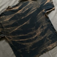 Vintage 1990s Nike T Shirt Mens Large Black Bleach Dye Swoosh Embroidered USA