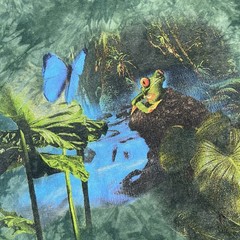 Vintage Frog T-Shirt Rainforest Nature Tie Dye Size Large Green Discovery