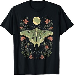 Goblincore moth and butterfly moonphases flowers cottagecore T-Shirt ,Unisex Tee