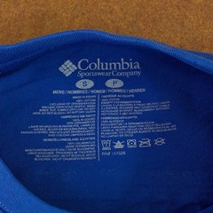 Columbia Mens Small Blue Serene Graphic Short Sleeve Crew Neck Tee NWT *Flaw