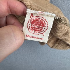 Non Stock Knitting Mills T Shirt Mens Medium Tan Knit Cotton Crewneck Retro