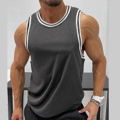 3d Printed Colorful Stripes Tank Tops for Men Simple Fashion Pattern Tees Summer