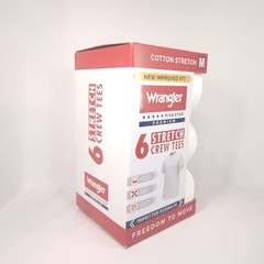 Wrangler Men Cotton Stretch Crew Neck Undershirts White Soft T-Shirts 6-Pack M