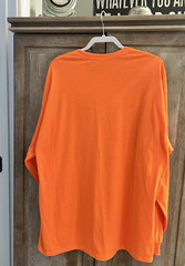 Mens ORANGE 2XL 3XL Cotton Tshirt Crew Neck Long Sleeve T-Shirt UNISEX